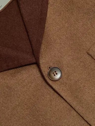Canali Men's Double-Face Wool Overshirt - Brown - Size 44 | Thumbnail 7 Canali Men's Double-Face Wool Overshirt - Brown - Size 44 | Thumbnail 7