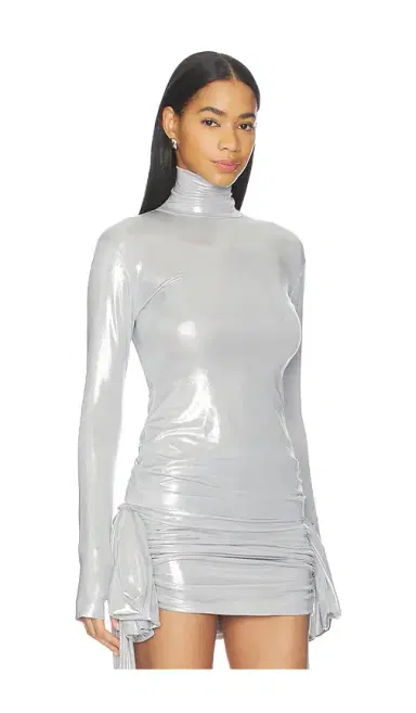 Norma Kamali Slim Fit Long Sleeve Turtle Top | Thumbnail 2
