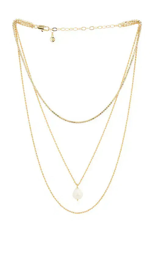 Ettika Layered Pearl Pendant Necklace