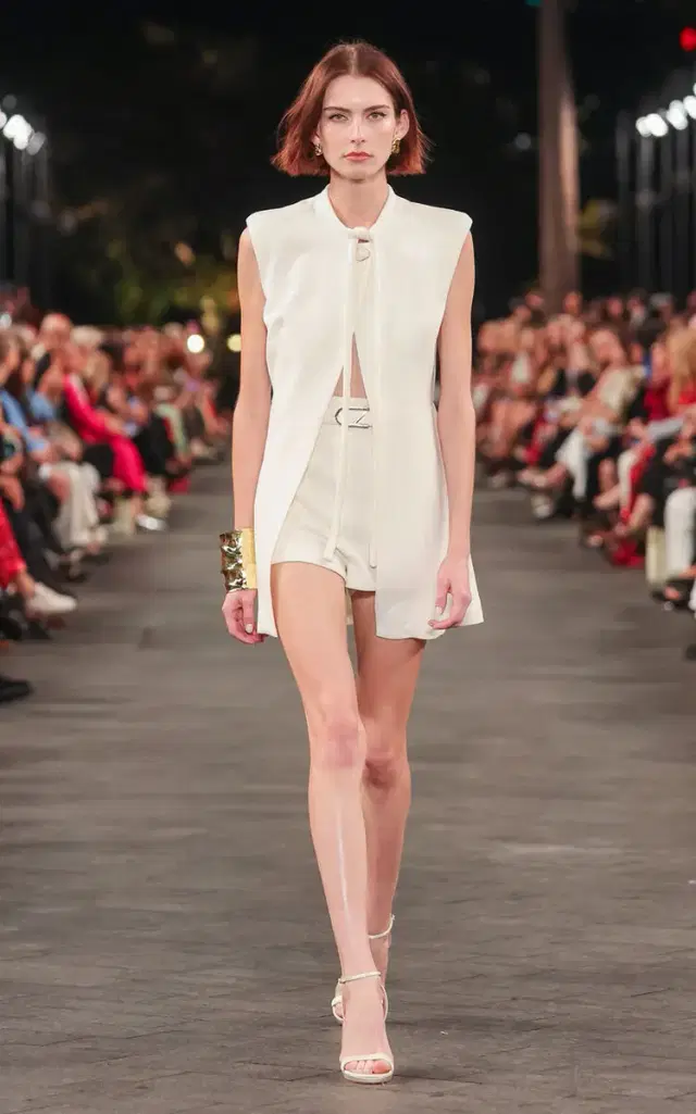 Tie-Neck Crepe Vest