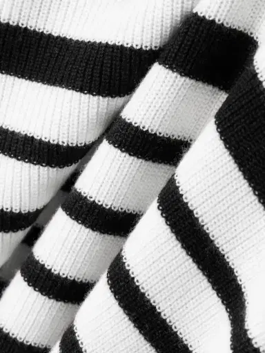 Lisa Yang Sabrine Button-detailed Striped Ribbed Cotton And Cashmere-blend Turtleneck Sweater | Thumbnail 4