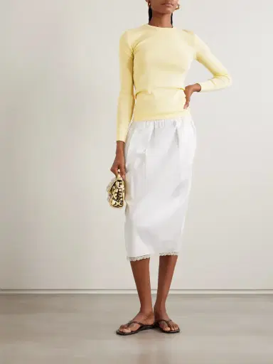 Lisa Yang Vivian Ribbed Cotton And Cashmere-blend T-shirt | Thumbnail 2