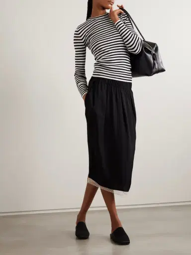 Lisa Yang Vivian Striped Ribbed Cotton And Cashmere-blend Top | Thumbnail 2