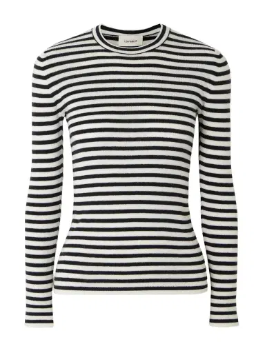 Lisa Yang Vivian Striped Ribbed Cotton And Cashmere-blend Top | Thumbnail 1