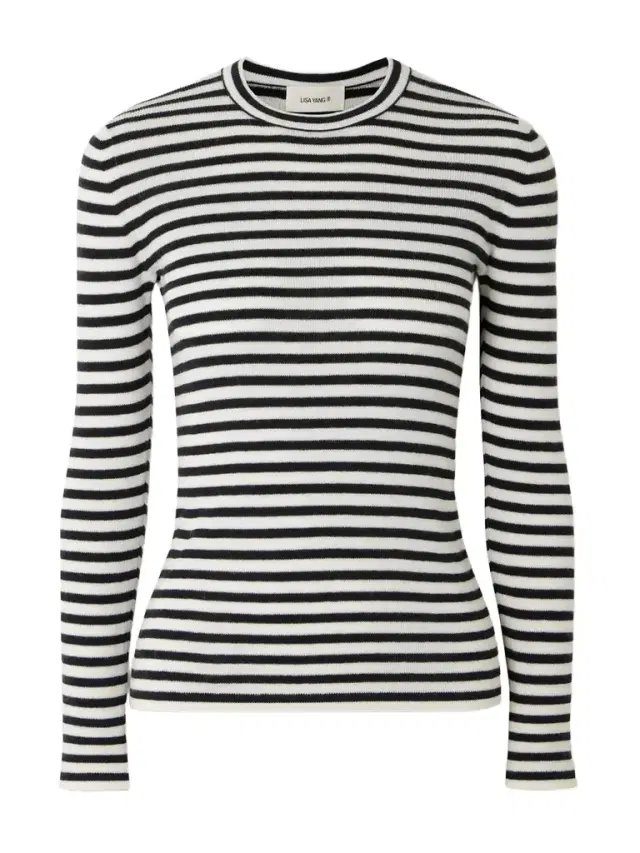 Lisa Yang Vivian Striped Ribbed Cotton And Cashmere-blend Top