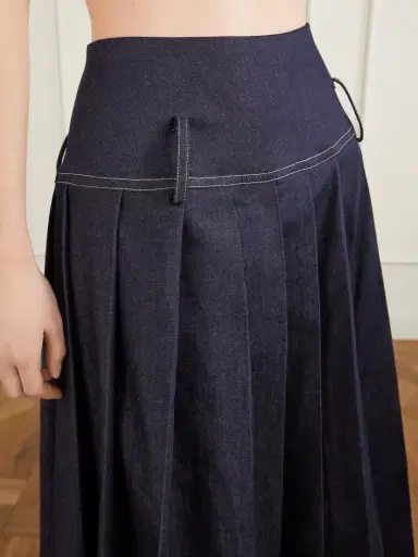 Tolu Coker Pleated Denim Maxi Skirt | Thumbnail 5 Tolu Coker Pleated Denim Maxi Skirt | Thumbnail 5