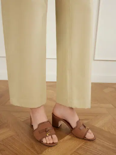 Loro Piana Summer Charms Embellished Leather-trimmed Canvas Mules | Thumbnail 2 Loro Piana Summer Charms Embellished Leather-trimmed Canvas Mules | Thumbnail 2