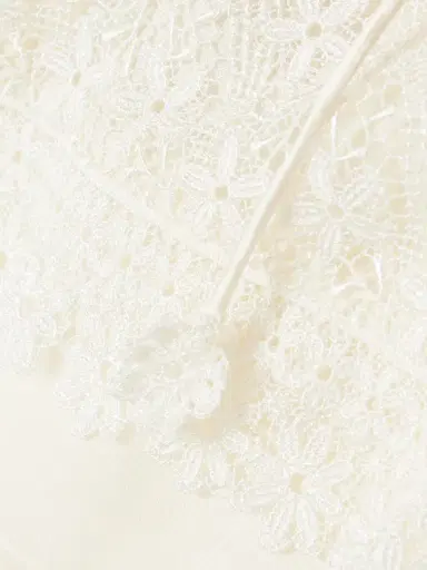 Valentino Garavani Corded Lace-trimmed Linen Midi Dress | Thumbnail 4 Valentino Garavani Corded Lace-trimmed Linen Midi Dress | Thumbnail 4