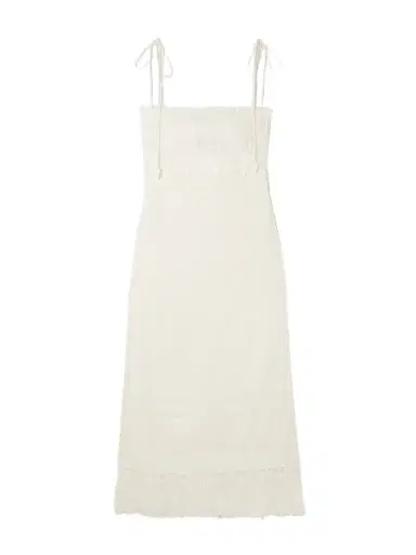 Valentino Garavani Corded Lace-trimmed Linen Midi Dress | Thumbnail 1 Valentino Garavani Corded Lace-trimmed Linen Midi Dress | Thumbnail 1