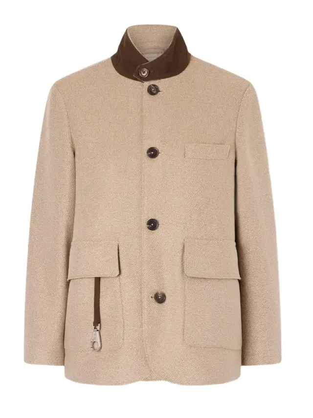 Loro Piana Suede-trimmed Silk-tweed Jacket