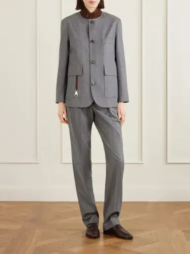 Loro Piana Roadster Suede-trimmed Wool And Cashmere-blend Jacket | Thumbnail 2 Loro Piana Roadster Suede-trimmed Wool And Cashmere-blend Jacket | Thumbnail 2