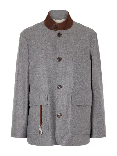 Loro Piana Roadster Suede-trimmed Wool And Cashmere-blend Jacket | Thumbnail 1 Loro Piana Roadster Suede-trimmed Wool And Cashmere-blend Jacket | Thumbnail 1