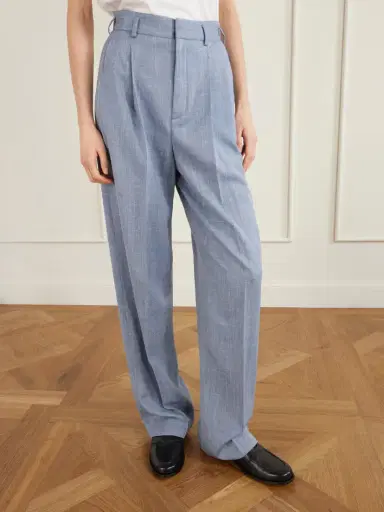 Loro Piana Hector Pleated Wool, Silk And Linen-blend Wide-leg Pants | Thumbnail 3 Loro Piana Hector Pleated Wool, Silk And Linen-blend Wide-leg Pants | Thumbnail 3