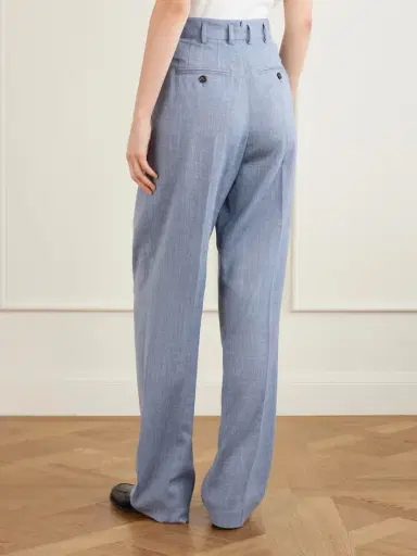 Loro Piana Hector Pleated Wool, Silk And Linen-blend Wide-leg Pants | Thumbnail 4 Loro Piana Hector Pleated Wool, Silk And Linen-blend Wide-leg Pants | Thumbnail 4