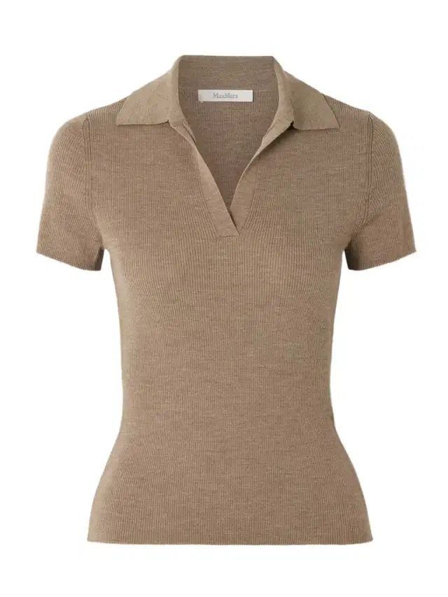 Ribbed Wool Polo Shirt