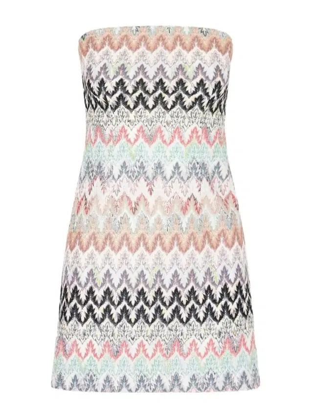 Missoni Striped Metallic Crochet-knit Mini Dress