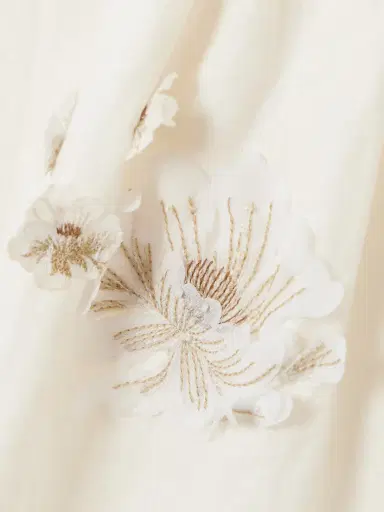 Agua by Agua Bendita Lima Embellished Appliquéd Tiered Linen Maxi Dress | Thumbnail 4