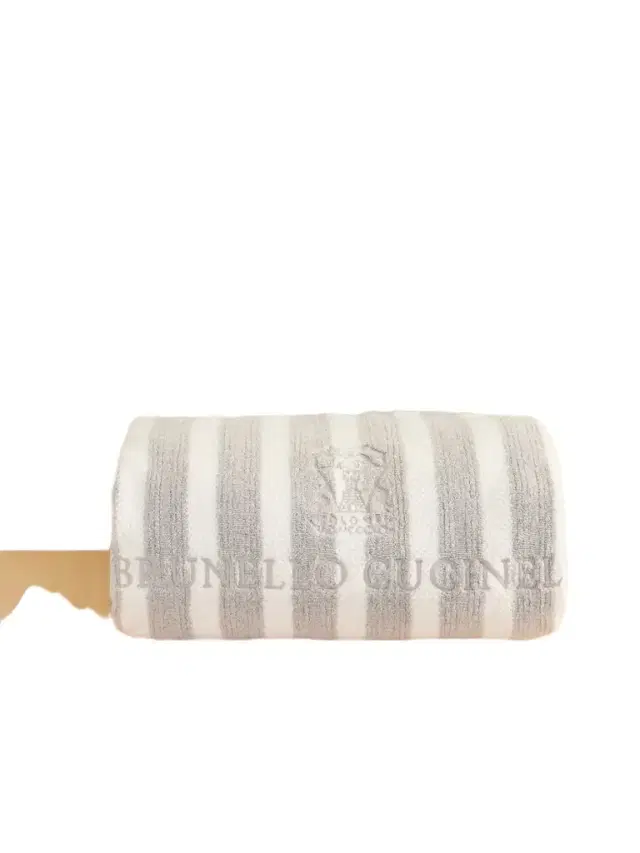 Brunello Cucinelli Embroidered Striped Cotton-terry Beach Towel