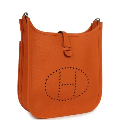 HERMÈS Hermes Evelyne 23 Orange Clemence Palladium Hardware | Thumbnail 2 HERMÈS Hermes Evelyne 23 Orange Clemence Palladium Hardware | Thumbnail 2