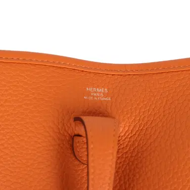 HERMÈS Hermes Evelyne 23 Orange Clemence Palladium Hardware | Thumbnail 7 HERMÈS Hermes Evelyne 23 Orange Clemence Palladium Hardware | Thumbnail 7