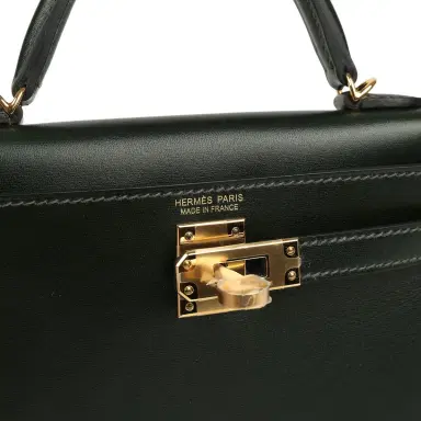 HERMÈS Hermes Kelly Sellier 20 Vert Fonce Box Gold Hardware | Thumbnail 7