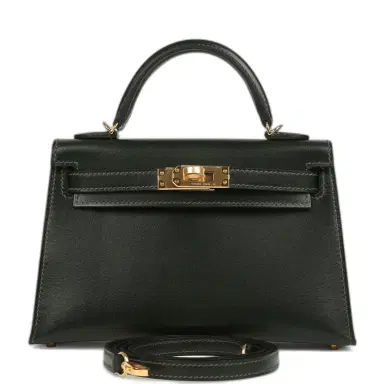 HERMÈS Hermes Kelly Sellier 20 Vert Fonce Box Gold Hardware | Thumbnail 1