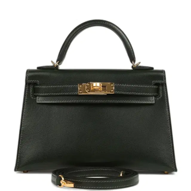 hermes Hermes Kelly Sellier 20 Vert Fonce Box Gold Hardware