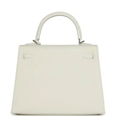 HERMÈS Hermes Kelly Sellier 25 New White Epsom Palladium Hardware | Thumbnail 4 HERMÈS Hermes Kelly Sellier 25 New White Epsom Palladium Hardware | Thumbnail 4