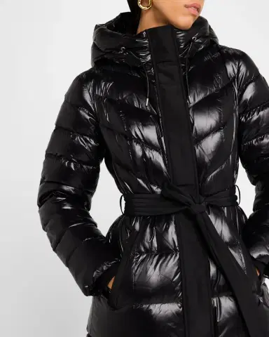 Mackage Coralia Lustrous Light Down Coat with Sash Belt | Thumbnail 4 Mackage Coralia Lustrous Light Down Coat with Sash Belt | Thumbnail 4