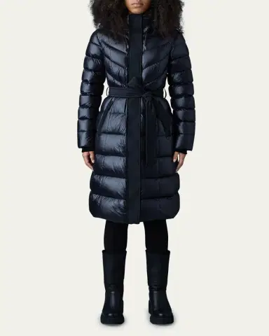 Mackage Coralia Lustrous Light Down Coat with Sash Belt | Thumbnail 6 Mackage Coralia Lustrous Light Down Coat with Sash Belt | Thumbnail 6