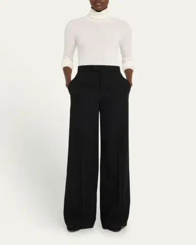 Ralph Lauren Collection Dean Pleated Wide-Leg Pants | Thumbnail 2