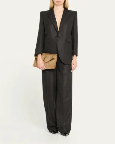 Saint Laurent Large YSL Envelope Flap Clutch Bag in Suede | Thumbnail 5