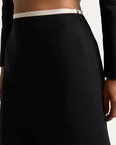 Valentino Garavani Contrast Trim Wool-Silk Mini Skirt | Thumbnail 7