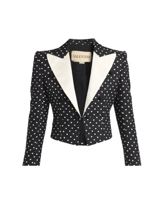Polka-Dot Tailored Blazer