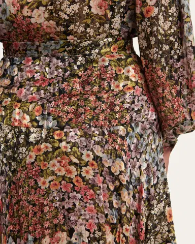 Valentino Garavani Tiered Floral Metallic Silk Midi Skirt | Thumbnail 7 Valentino Garavani Tiered Floral Metallic Silk Midi Skirt | Thumbnail 7