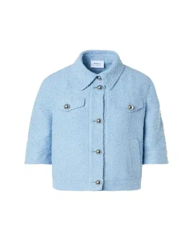 Akris punto Summer Boucle Short-Sleeve Jean Jacket | Thumbnail 1 Akris punto Summer Boucle Short-Sleeve Jean Jacket | Thumbnail 1