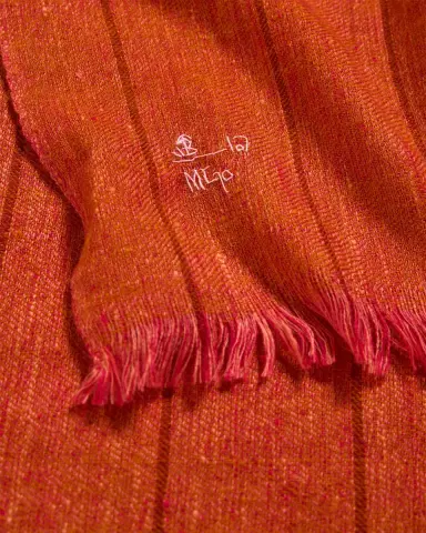 Anderson & Sheppard Men's Hairline Windowpane Check Cashmere Scarf | Thumbnail 4