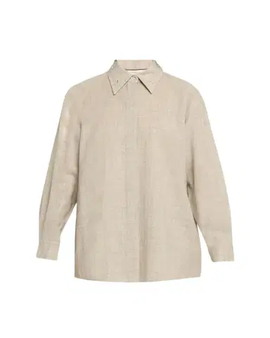 Lafayette 148 New York Oversized Crystal-Embellished Melange Shirt | Thumbnail 1 Lafayette 148 New York Oversized Crystal-Embellished Melange Shirt | Thumbnail 1