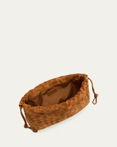 Bottega Veneta Suede Drawstring Pouch Clutch Bag | Thumbnail 4 Bottega Veneta Suede Drawstring Pouch Clutch Bag | Thumbnail 4