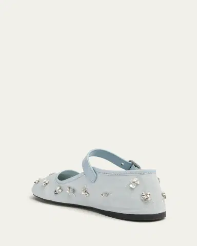 Miu Miu Embellished Canvas Mary Jane Ballerina Flats | Thumbnail 2 Miu Miu Embellished Canvas Mary Jane Ballerina Flats | Thumbnail 2