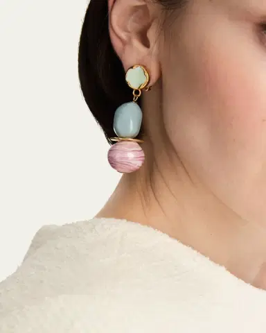Oscar de la Renta Sea Glass Drop Clip-On Earrings | Thumbnail 2