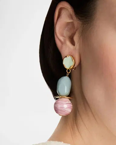 Oscar de la Renta Sea Glass Drop Clip-On Earrings | Thumbnail 3