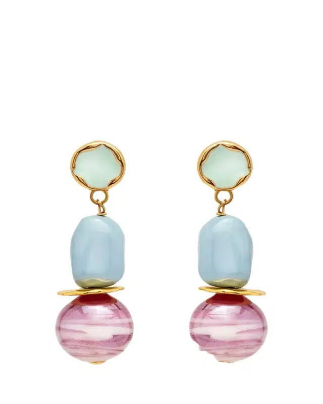 Oscar de la Renta Sea Glass Drop Clip-On Earrings