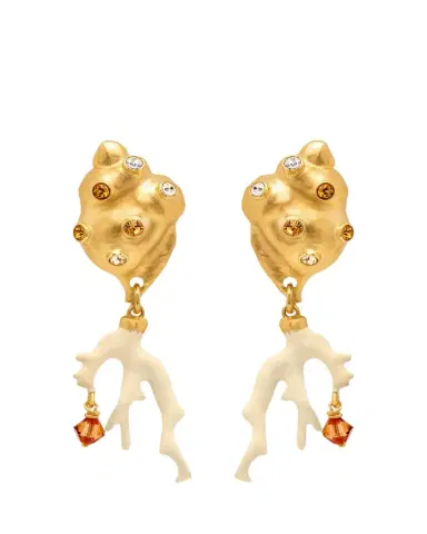 Oscar de la Renta Seashell and Coral Clip-On Earrings | Thumbnail 1