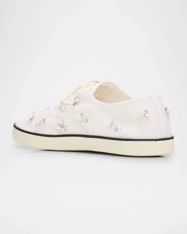 Miu Miu Embellished Canvas Low-Top Sneakers | Thumbnail 3 Miu Miu Embellished Canvas Low-Top Sneakers | Thumbnail 3