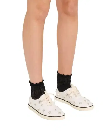 Miu Miu Embellished Canvas Low-Top Sneakers | Thumbnail 1 Miu Miu Embellished Canvas Low-Top Sneakers | Thumbnail 1