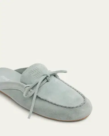 Miu Miu Sabot Suede Moccasin Mules | Thumbnail 5 Miu Miu Sabot Suede Moccasin Mules | Thumbnail 5