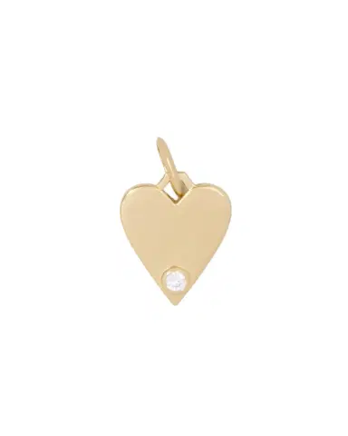 Jennifer Fisher Medium Heart with Diamond in 18K Yellow Gold | Thumbnail 1