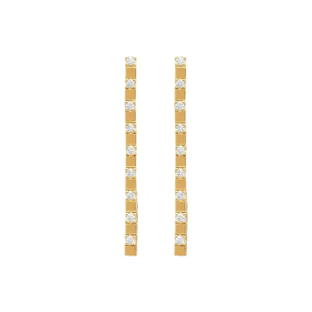 Crivelli 18K Gold Diamond Dangle Drop Earrings E028 - White by The Solist