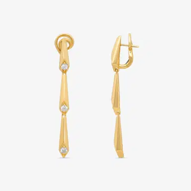 Crivelli Crivelli 18K Yellow Gold Diamond Dangle Earrings by The Solist | Thumbnail 2 Crivelli Crivelli 18K Yellow Gold Diamond Dangle Earrings by The Solist | Thumbnail 2